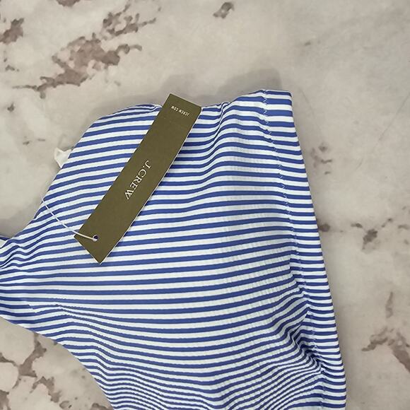 J Crew Swim Top 3X Blue White Striped Square Neck Seersucker BF121 - Picture 3 of 11